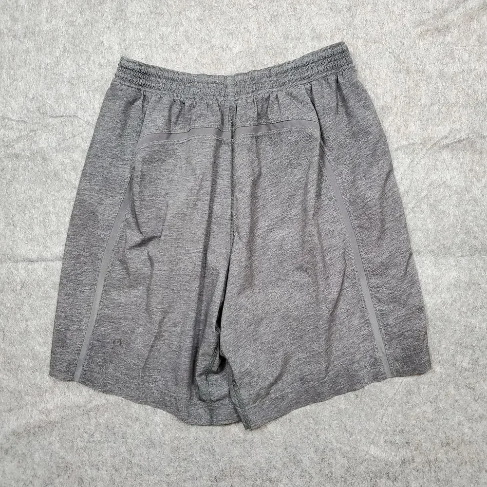 Lululemon Shorts Mens Medium Running Athletic Gray Lined Drawstring Gym Workout - Picture 6 of 12